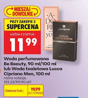 Woda perfumowana Be Beauty, 90 ml/100 ml lub Woda toaletowa Lucca Cipriano Men, 100 ml