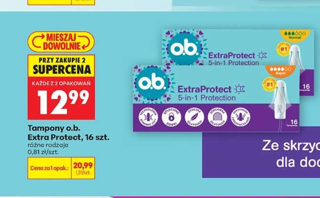 Tampony O.B. extra protect, 16 szt.