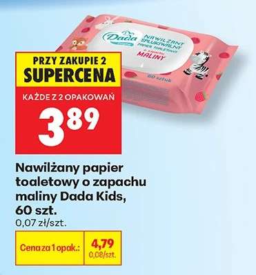 Nawilżany papier toaletowy o zapachu maliny Dada Kids , 60 szt