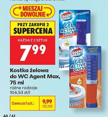 Kostka żelowa do WC Agent Max, 75 ml