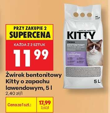 Żwirek bentonitowy Kitty o zapachu lawendowym, 5 l