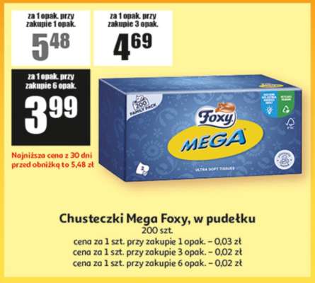 Chusteczki Mega Foxy, w pudełku