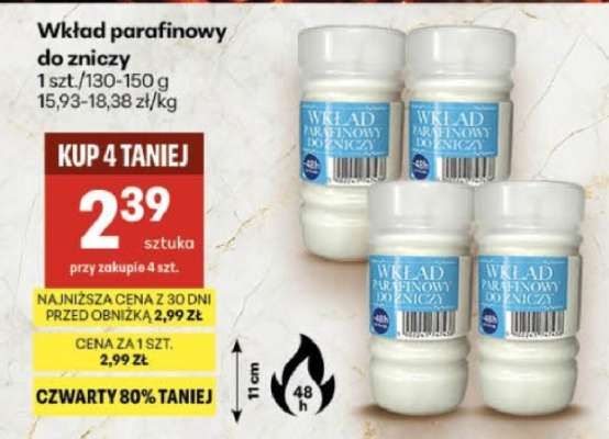 Wkład parafinowy do zniczy