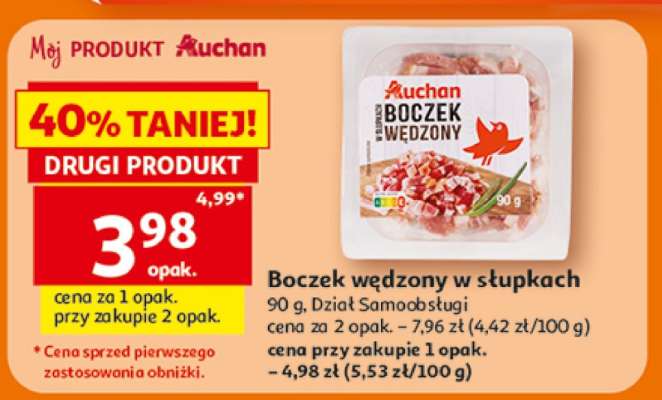 Boczek wędzony w słupkach
