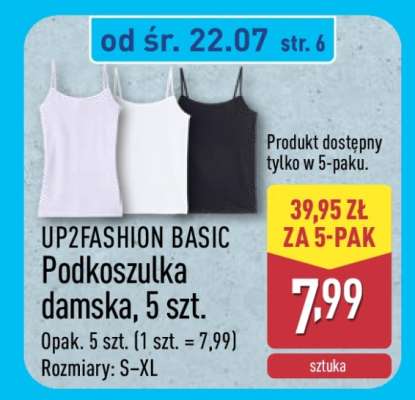 UP2FASHION BASIC Podkoszulka damska, 5 szt.