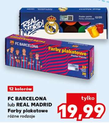 FC BARCELONA lub REAL MADRID Farby plakatowe