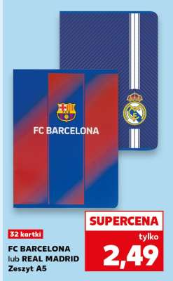 FC BARCELONA lub REAL MADRID Zeszyt A5