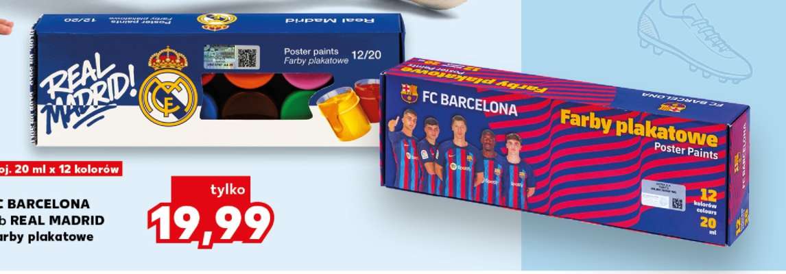 FC BARCELONA lub REAL MADRID Farby plakatowe