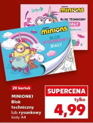 MINIONKI Blok techniczny lub rysunkowy biały A4