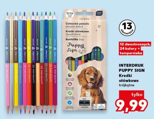 INTERDRUK PUPPY SIGN Kredki ołówkowe trójkątne
