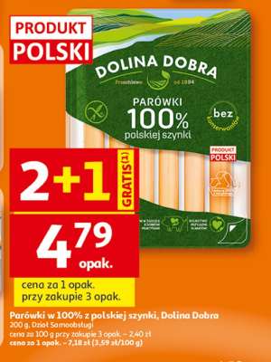 Parówki w 100% z polskiej szynki, Dolina Dobra