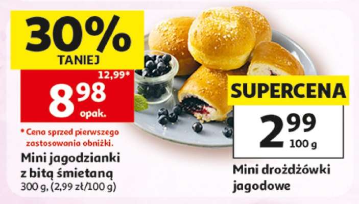 Mini jagodzianki z bitą śmietaną