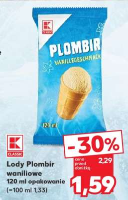 Lody Plombir waniliowe