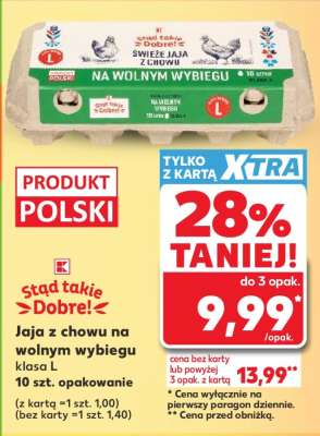 Jaja z chowu na wolnym wybiegu klasa L