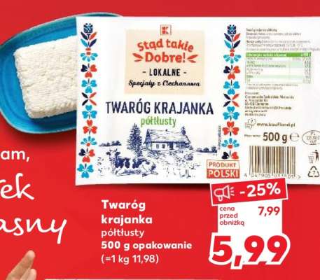Twaróg krajanka, półtłusty