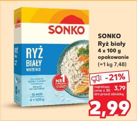 SONKO Ryż biały 4 x 100 g opakowanie
