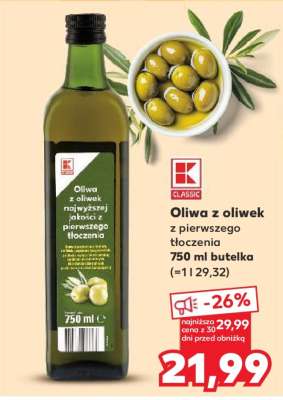 Oliwa z oliwek z pierwszego tłoczenia 750 ml butelka