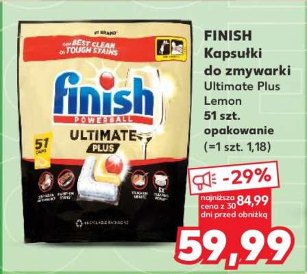 FINISH Kapsułki do zmywarki Ultimate Plus Lemon 51 szt. opakowanie