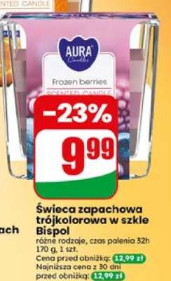 Świeca zapachowa trójkolorowa w szkle Bispol