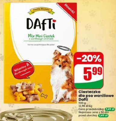 Ciasteczka dla psa waniliowe Dafti