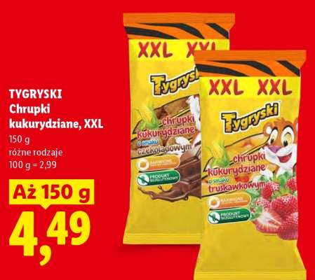 TYGRYSKI Chrupki kukurydziane, XXL