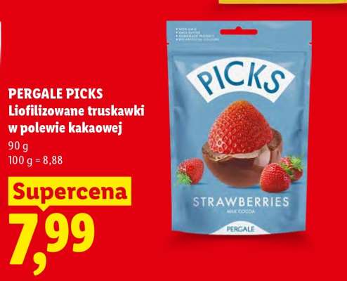 PERGALE PICKS Liofilizowane truskawki w polewie kakaowej