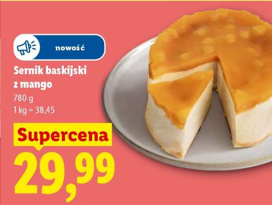 Sernik baskijski z mango