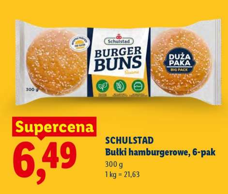Schulstad Bułki hamburgerowe, 6-pak