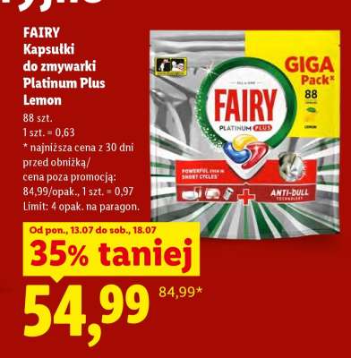FAIRY Kapsułki do zmywarki Platinum Plus Lemon