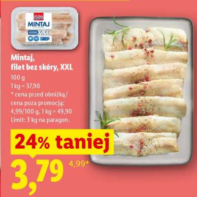 Mintaj, filet bez skóry, XXL