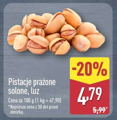 Pistacje prażone solone, luz