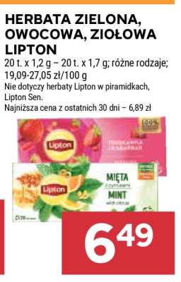 Herbata zielona, owocowa, ziołowa Lipton