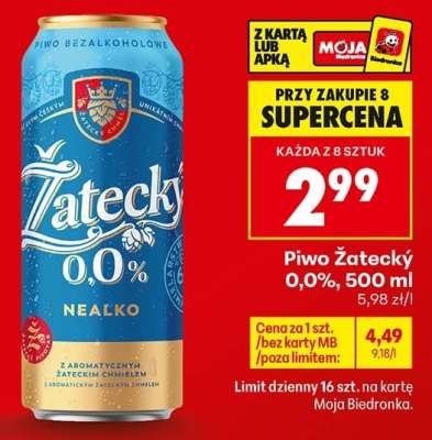 Piwo Żatecky 0,0%, 500 ml