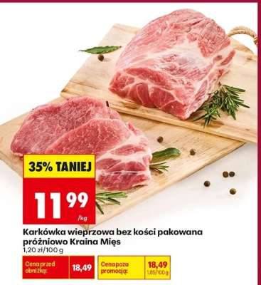Karkówka wieprzowa bez kości pakowana próżniowo Kraina Mięs
