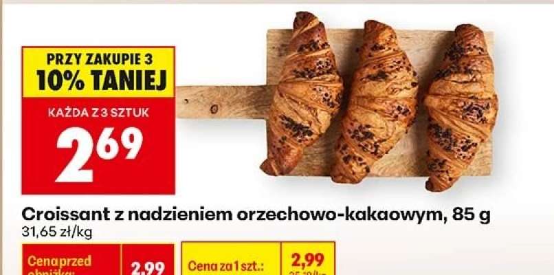 Croissant z nadzieniem orzechowo kakaowym , 85 g