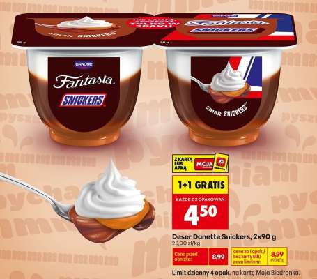 Deser Danette Snickers, 2x90 g