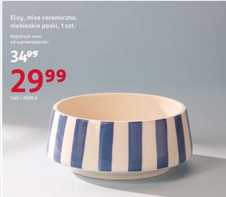Eloy, misa ceramiczna, niebieskie paski, 1 szt.