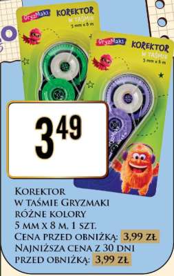 Korektor w taśmie Gryzmaki