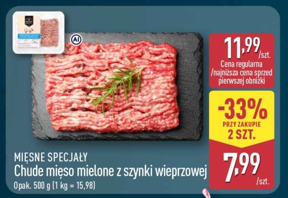 Chude mięso mielone z szynki wieprzowej