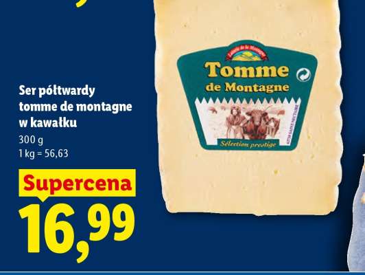 Ser półtwardy tomme de montagne
