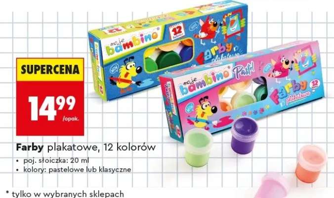 Farby plakatowe 12 kolorów