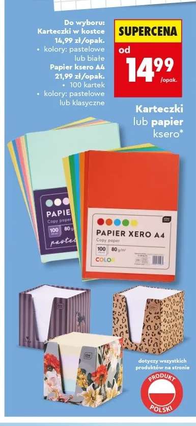 Karteczki lub papier ksero