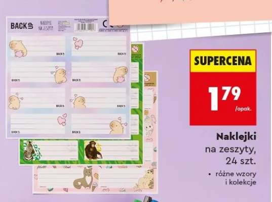 Naklejki na zeszyty, 24 szt.