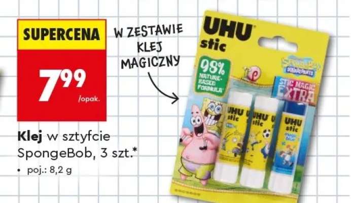 Klej w sztyfcie SpongeBob, 3 szt.