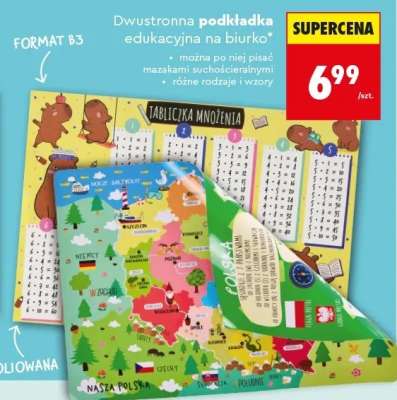 Dwustronna podkładka edukacyjna na biurko
