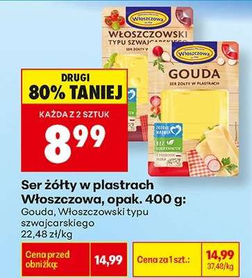 Ser żółty w plastrach Włoszczowa, opak. 400 g