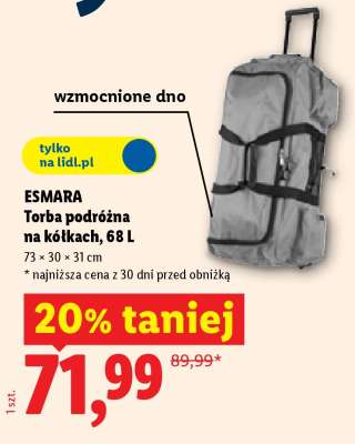 ESMARA Torba podróżna na kółkach, 68 L