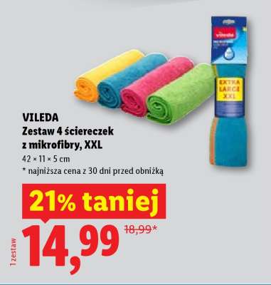 VILEDA Zestaw 4 ściereczek z mikrofibry, XXL