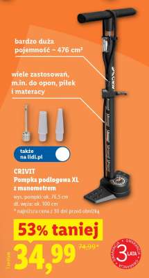 CRIVIT Pompka podłogowa XL z manometrem