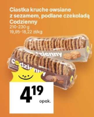 Ciastka kruche owsiane z sezamem, podlane czekoladą Codzienny